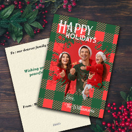 Christmas Plaids Custom Photo Holiday Cards Feiertagskarte