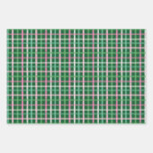 Christmas Plaids - Green & Pink White Geschenkpapier Set (Vorderseite 2)
