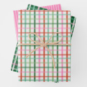 Christmas Plaids - Green & Pink White Geschenkpapier Set (Beispiel)