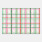 Christmas Plaids - Green & Pink White Geschenkpapier Set (Vorderseite)