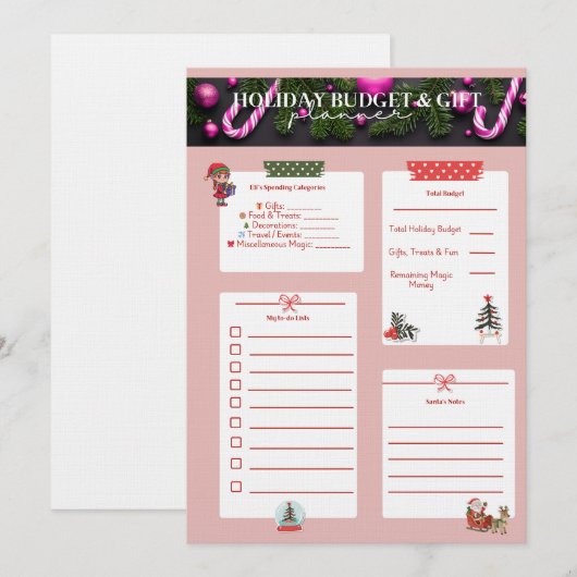 Christmas Planner PDF – Printable Holiday Planner Einladung (Vorne/Hinten)