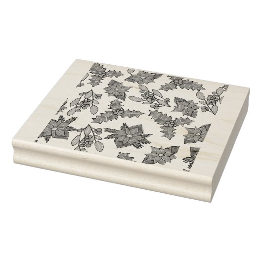 Christmas plants pattern gummistempel (Stempel)
