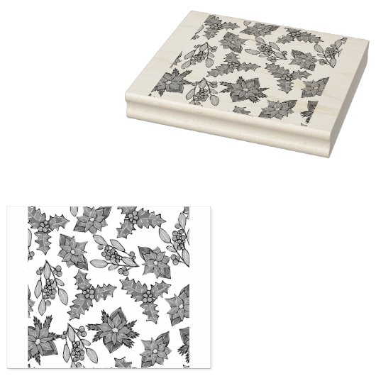 Christmas plants pattern gummistempel (Stempel)