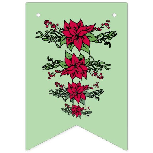 Christmas poinsetta bunting banner (Zweite Fahne)