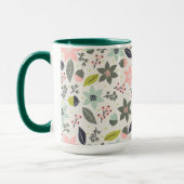 Christmas Poinsettia Acorns Grau Aqua Lime Green Tasse (Links)