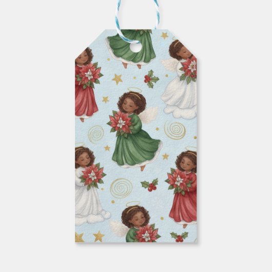 Christmas Poinsettia Angels Geschenkanhänger (Rückseite)