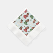 Christmas Poinsettia Angels Serviette (Ecke)