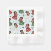 Christmas Poinsettia Angels Serviette (Vorderseite)