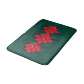 Christmas Poinsettia Bath Mat Rug Badematte (Schrägansicht)