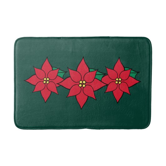 Christmas Poinsettia Bath Mat Rug Badematte (Vorderseite)