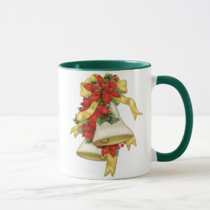 Christmas Poinsettia Bells Tasse