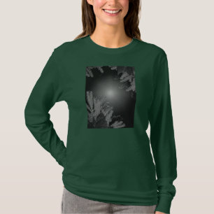 Christmas Poinsettia Black and Grey V T-Shirt
