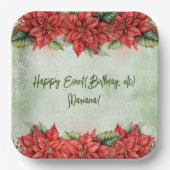 Christmas Poinsettia Blume Blumenkohl Party Pappteller (Vorderseite)