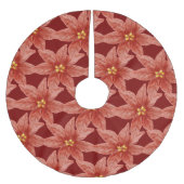 Christmas Poinsettia Blume Roter Botanischer Garte Polyester Weihnachtsbaumdecke (Vorderseite)