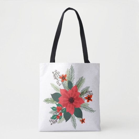 Christmas Poinsettia Bouquet Tasche (Vorderseite)