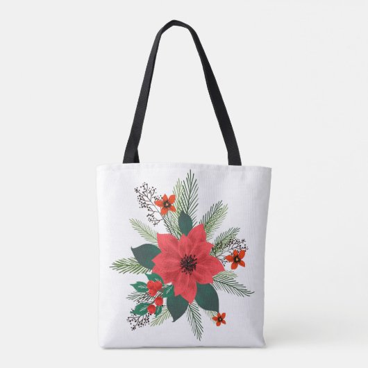 Christmas Poinsettia Bouquet Tasche (Rückseite)
