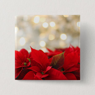 Christmas Poinsettia Button