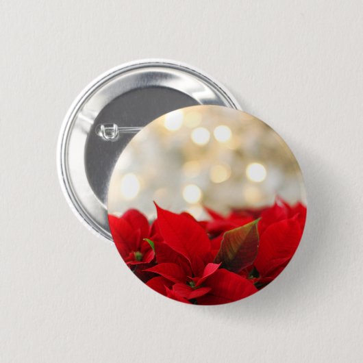 Christmas Poinsettia Button (Vorne & Hinten)