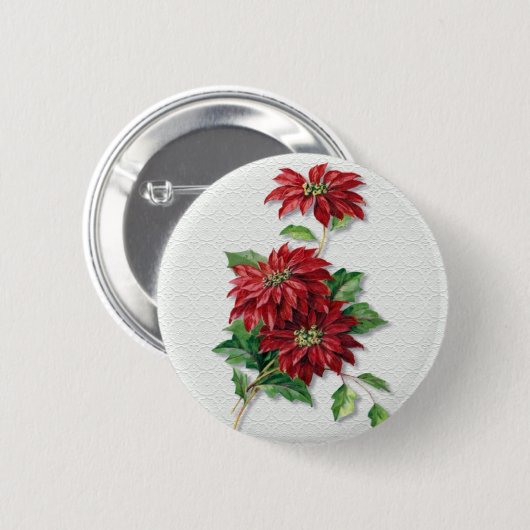 Christmas Poinsettia Button (Vorne & Hinten)