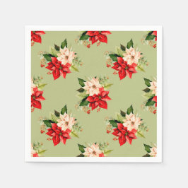 Christmas Poinsettia Classic Botanical Serviette