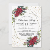 Christmas Poinsettia Confetti Party Einladung (Vorderseite)