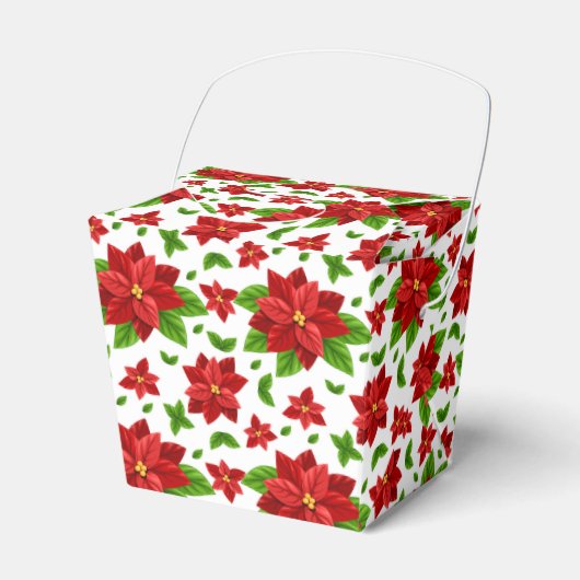 Christmas Poinsettia Favor Box Geschenkschachtel (Vorderseite)
