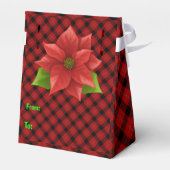 Christmas Poinsettia Favor Box Geschenkschachtel (Rückseite)