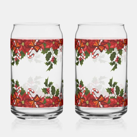 Christmas Poinsettia: Festive Holiday Dosenglas (Vorderseite)