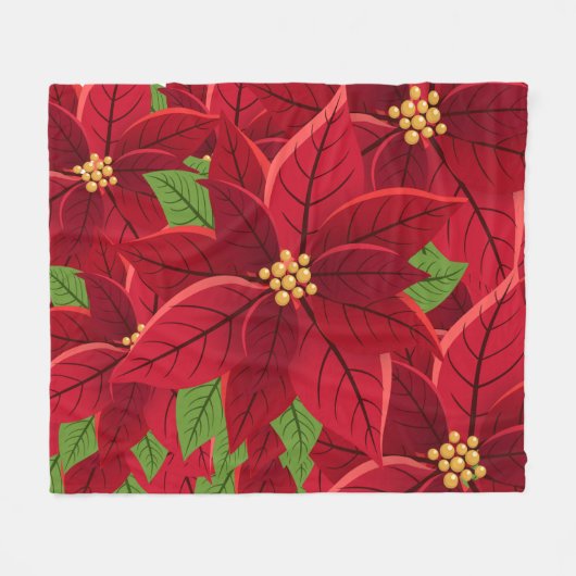 Christmas Poinsettia Fleecedecke (Vorderseite (Horizontal))