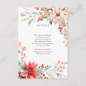Christmas Poinsettia floral Wedding Details Begleitkarte (Vorderseite)