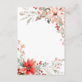 Christmas Poinsettia floral Wedding Details Begleitkarte (Rückseite)