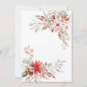 Christmas Poinsettia floral Wedding Invitation Einladung (Rückseite)