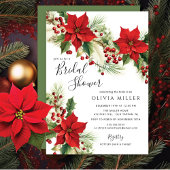 Christmas Poinsettia Flowers Bridal Shower Einladung