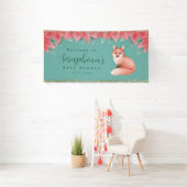 Christmas Poinsettia Fox Gold Glitzern Baby Shoote Banner (Insitu)