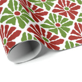 Christmas Poinsettia Funky Blume Rot und Grün Geschenkpapier (Rolleneckpunkt)