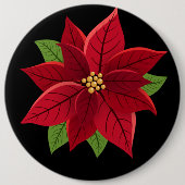 Christmas Poinsettia Geschenk Button (Vorderseite)