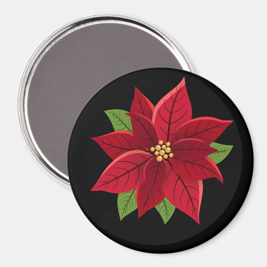 Christmas Poinsettia Geschenk Magnet (Vorderseite/Rückseite)