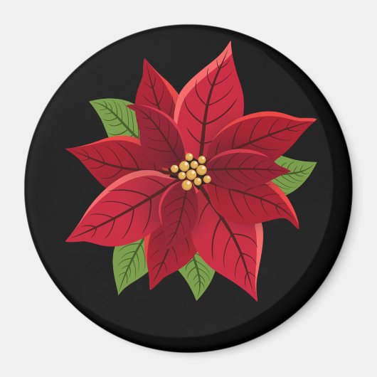 Christmas Poinsettia Geschenk Magnet (Vorne)