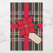 Christmas Poinsettia Geschenketiketten Lebensmitteletikett (Einzelnes Label)