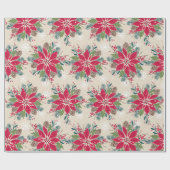 Christmas Poinsettia Geschenkpapier (Flach)