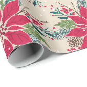 Christmas Poinsettia Geschenkpapier (Rolleneckpunkt)