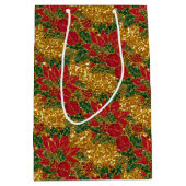 Christmas Poinsettia-GIFT BAG, Gold-M Mittlere Geschenktüte (Vorderseite)