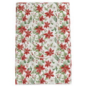 Christmas Poinsettia Gift Bag Mittlere Geschenktüte (Rückseite)