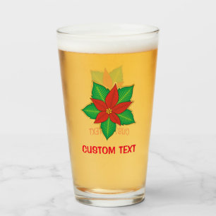 Christmas Poinsettia Glas