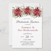 Christmas Poinsettia Greenery Bridesmaids Luncheon Einladung (Vorderseite)