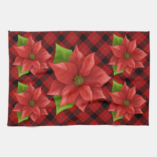 Christmas Poinsettia Handtuch (Horizontal)