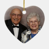 Christmas Poinsettia Heart Photo Ornament (Hinten)