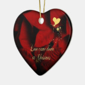 Christmas Poinsettia Heart Photo Ornament (Links)