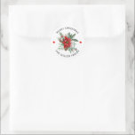 Christmas Poinsettia Holiday Bouquet Runder Aufkleber<br><div class="desc">Christmas poinsettia holiday flowers bouquet.</div>