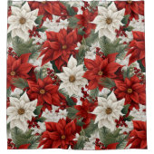 Christmas Poinsettia – Holiday Floral Design Duschvorhang (Vorderseite)